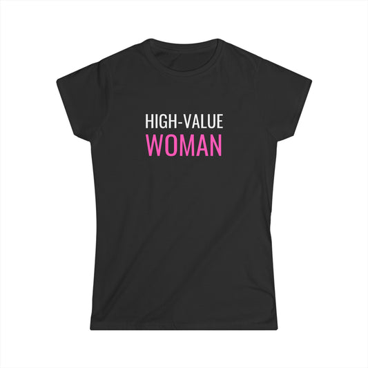 "High Value Woman" Women's Scoop Neck Short Sleeve Tee