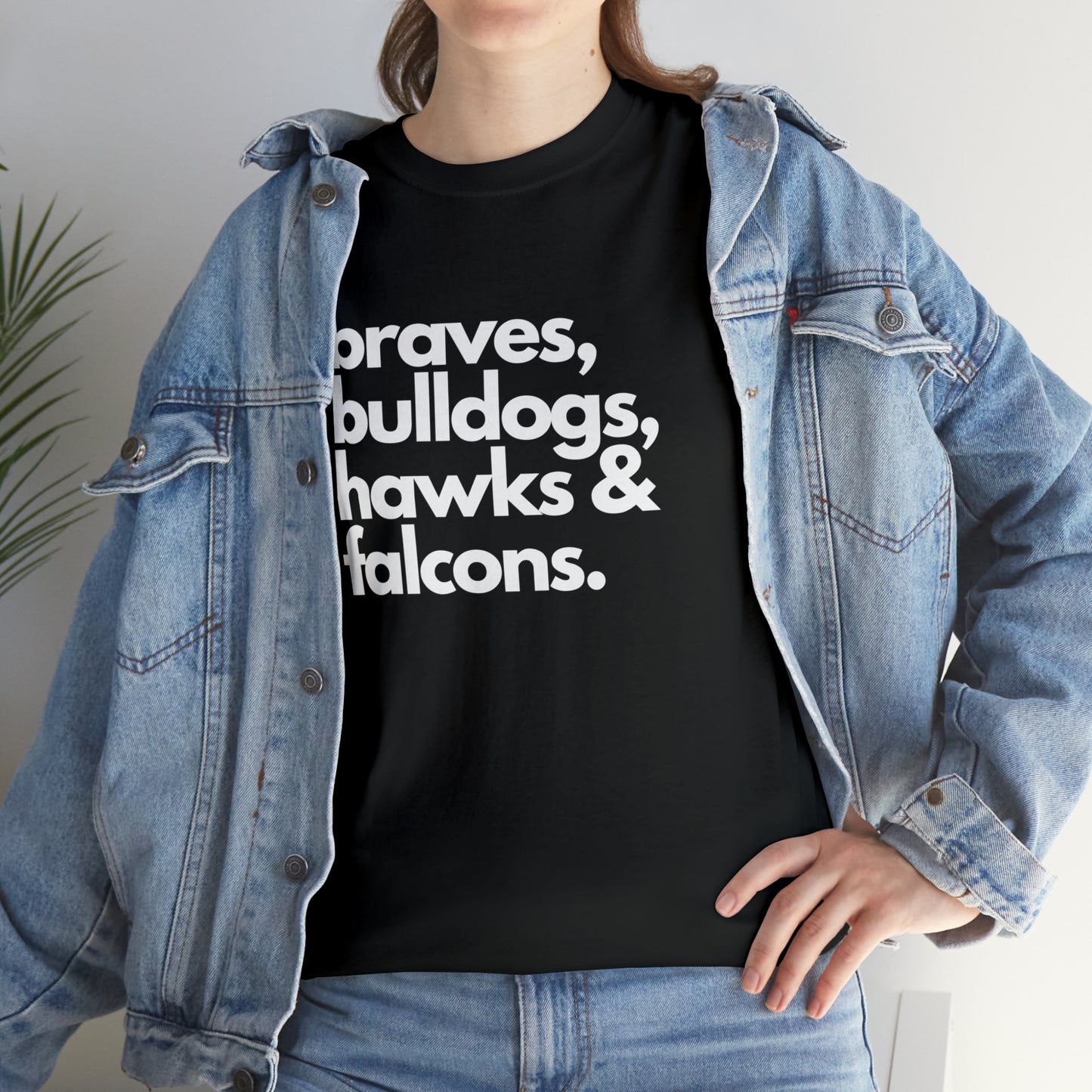 "Braves, Bulldogs, Hawks & Falcons" Unisex Heavy Cotton Tee