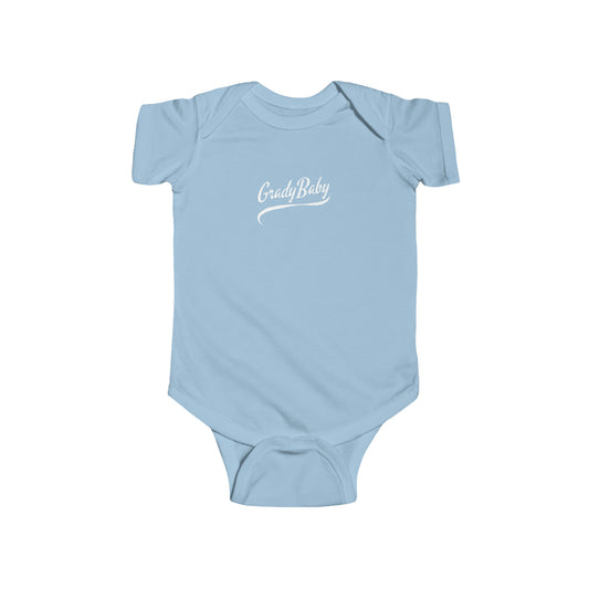 "Grady Baby" White Swoop Infant Fine Jersey Bodysuit