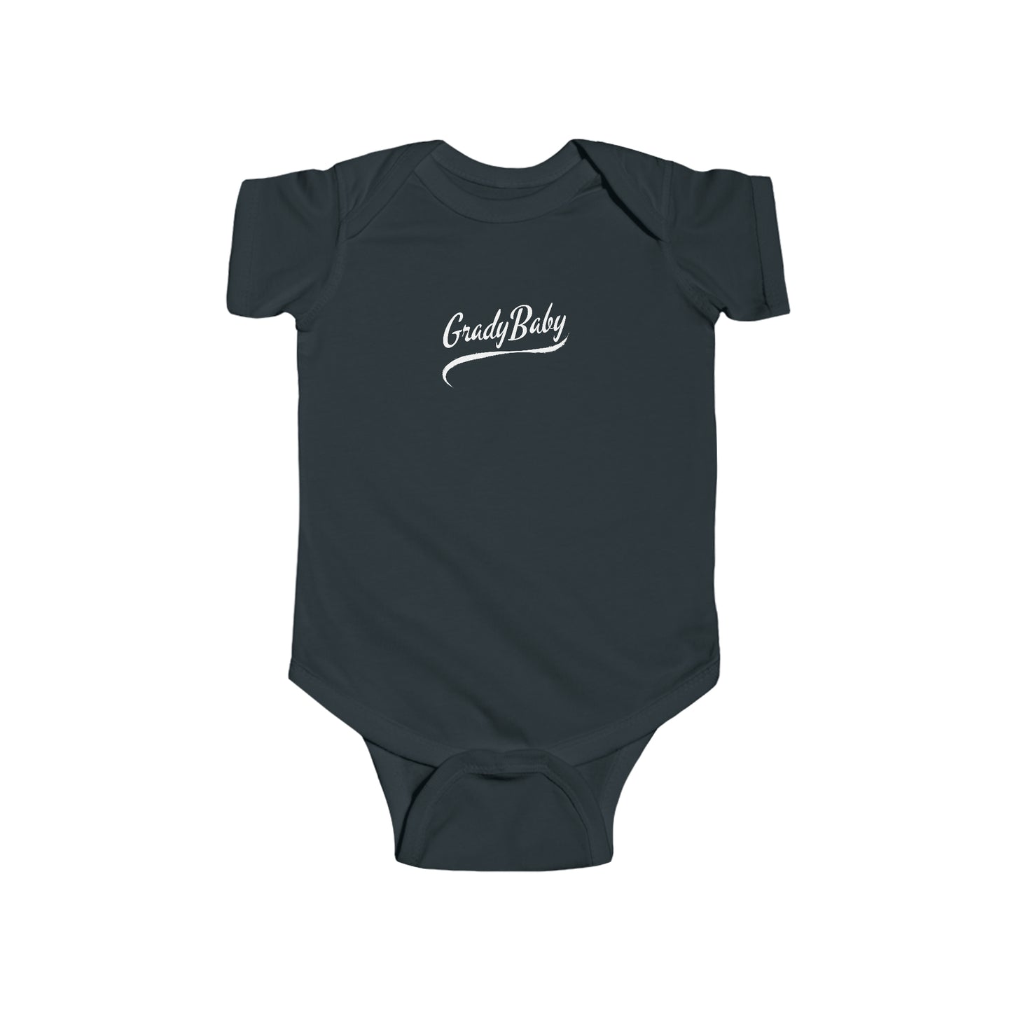 "Grady Baby" White Swoop Infant Fine Jersey Bodysuit