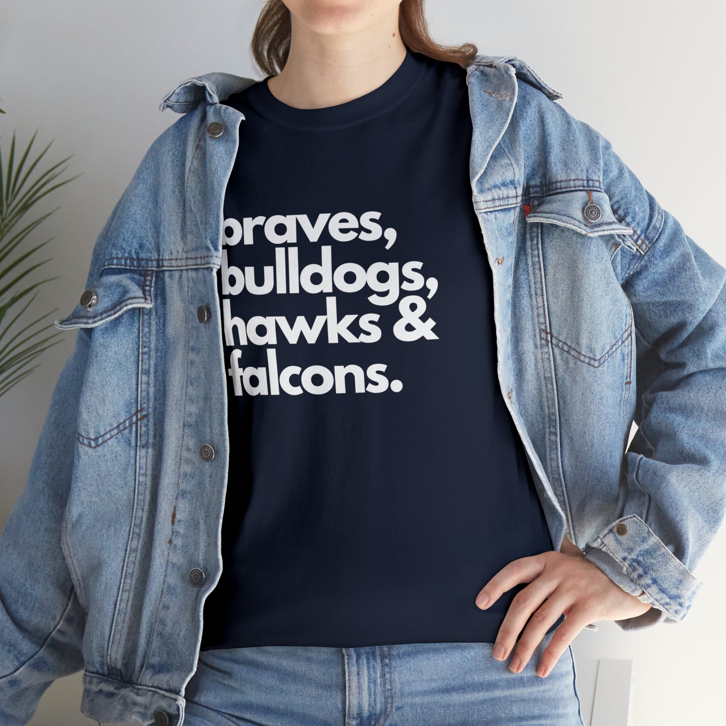 "Braves, Bulldogs, Hawks & Falcons" Unisex Heavy Cotton Tee