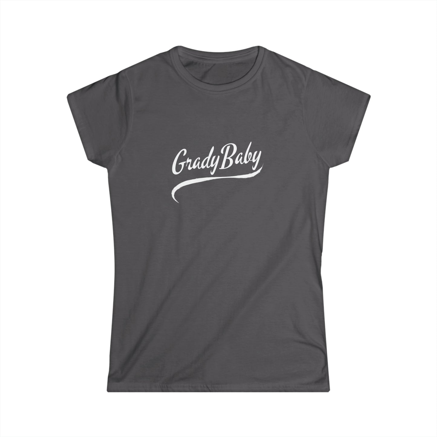 "Grady Baby" White Swoop Women's Scoop Neck Short Sleeve Tee