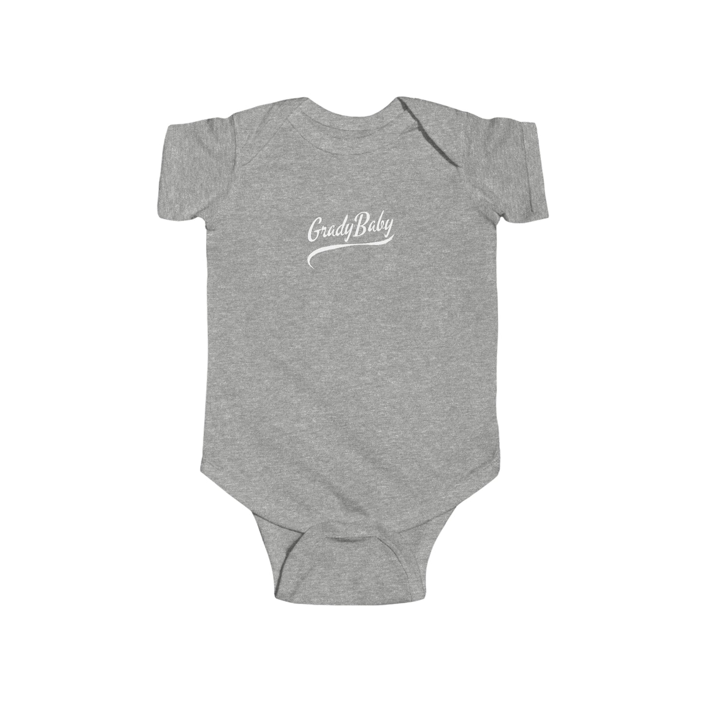 "Grady Baby" White Swoop Infant Fine Jersey Bodysuit