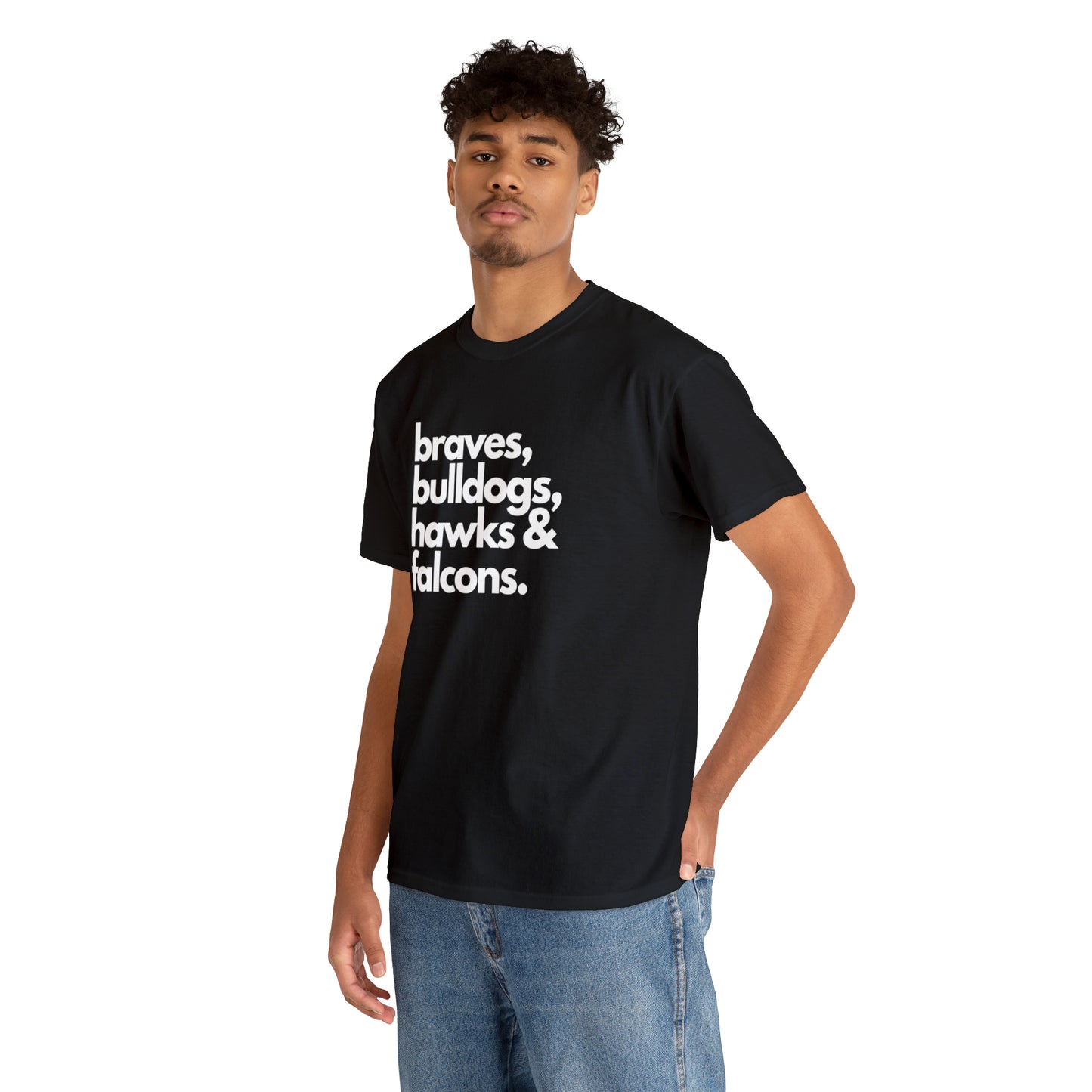 "Braves, Bulldogs, Hawks & Falcons" Unisex Heavy Cotton Tee