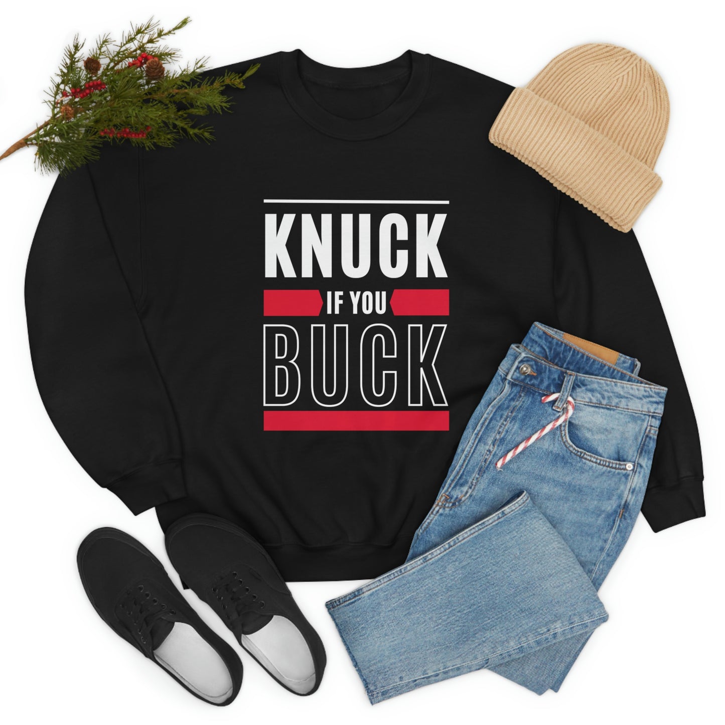 "Knuck If You Buck" Lightweight Crewneck Sweatshirt