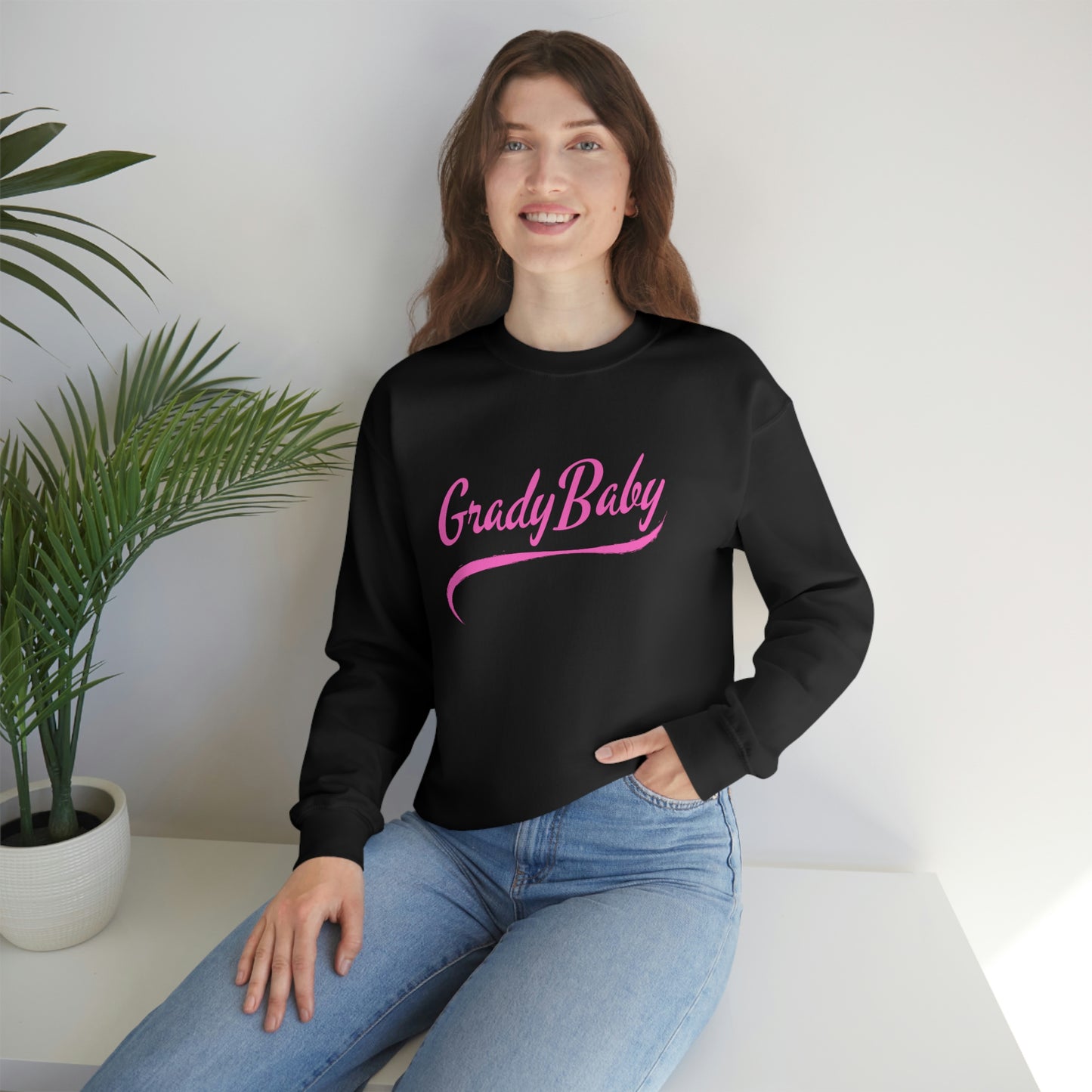 "Grady Baby" Pink Swoop Lightweight Crewneck Sweatshirt