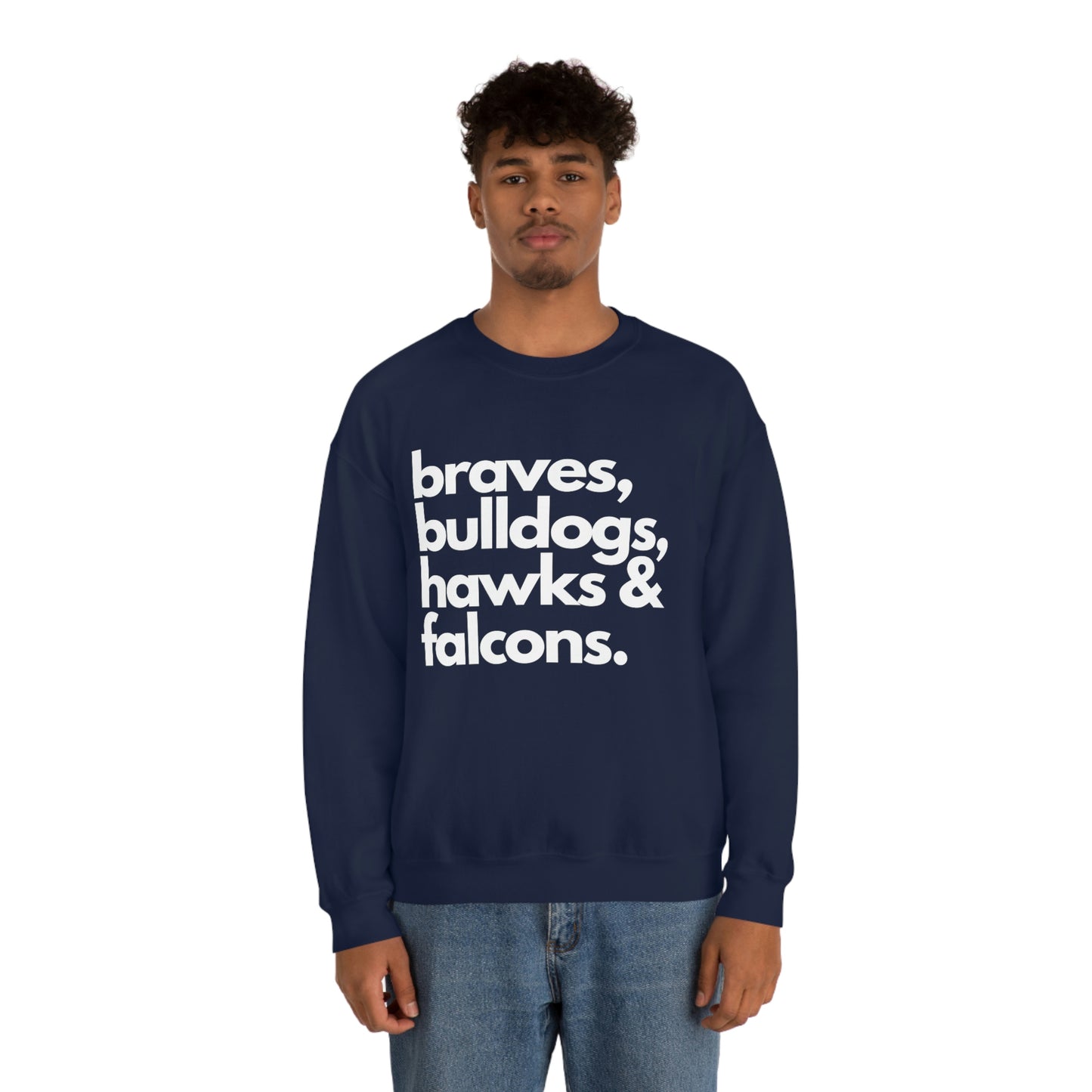 "Braves, Bulldogs, Hawks & Falcons" Crewneck Sweatshirt