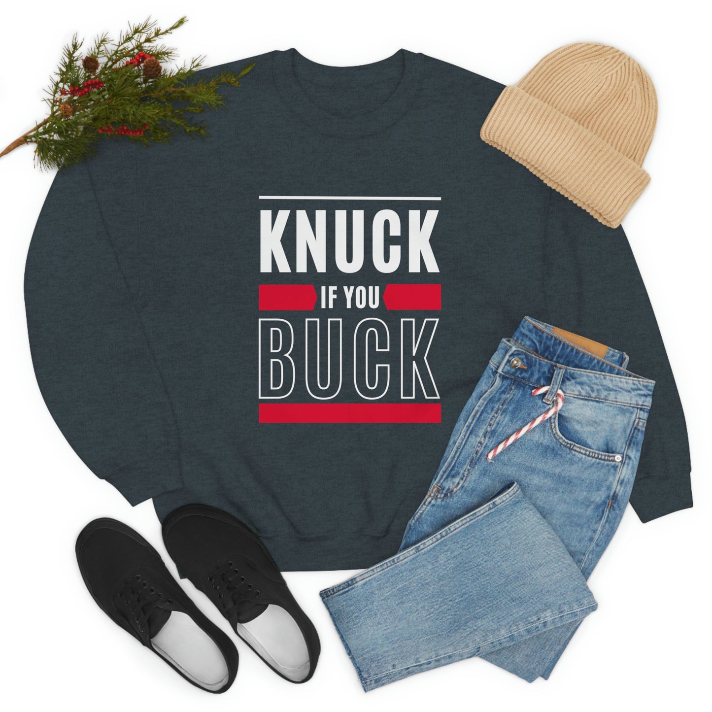 "Knuck If You Buck" Lightweight Crewneck Sweatshirt