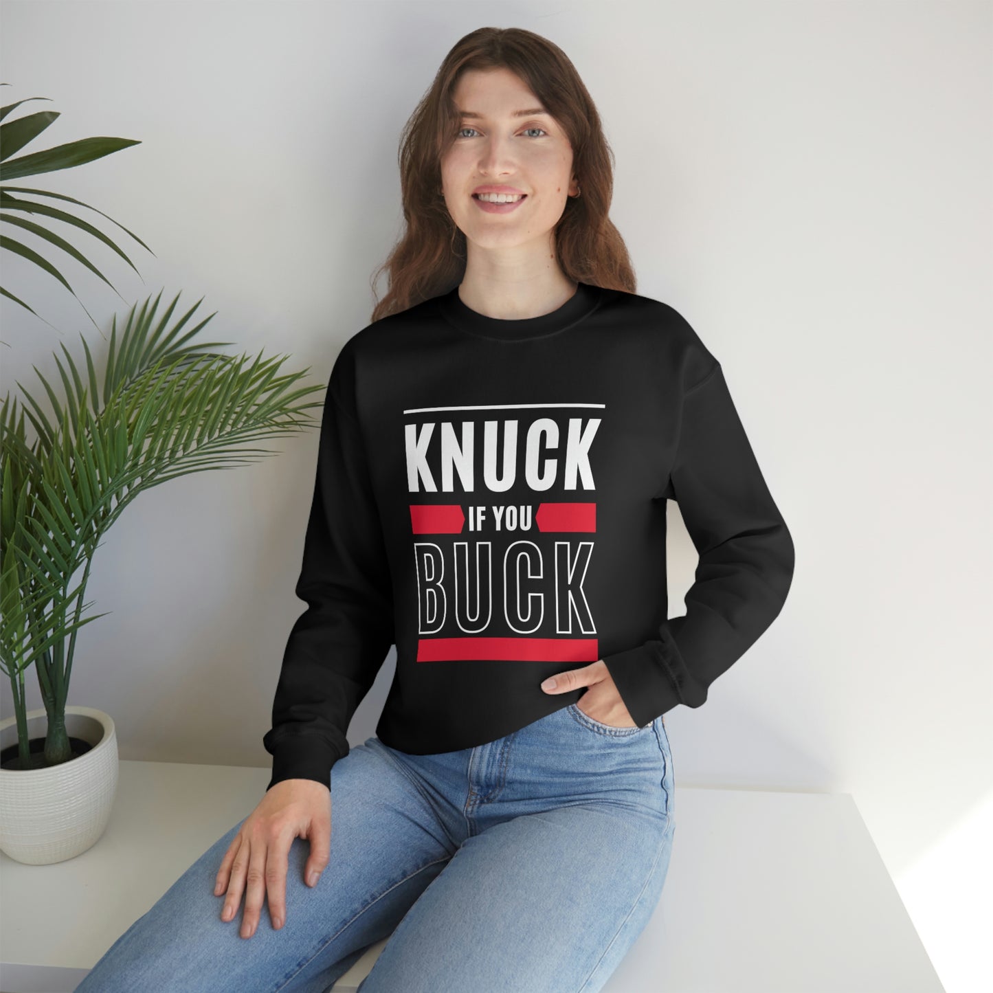 "Knuck If You Buck" Lightweight Crewneck Sweatshirt