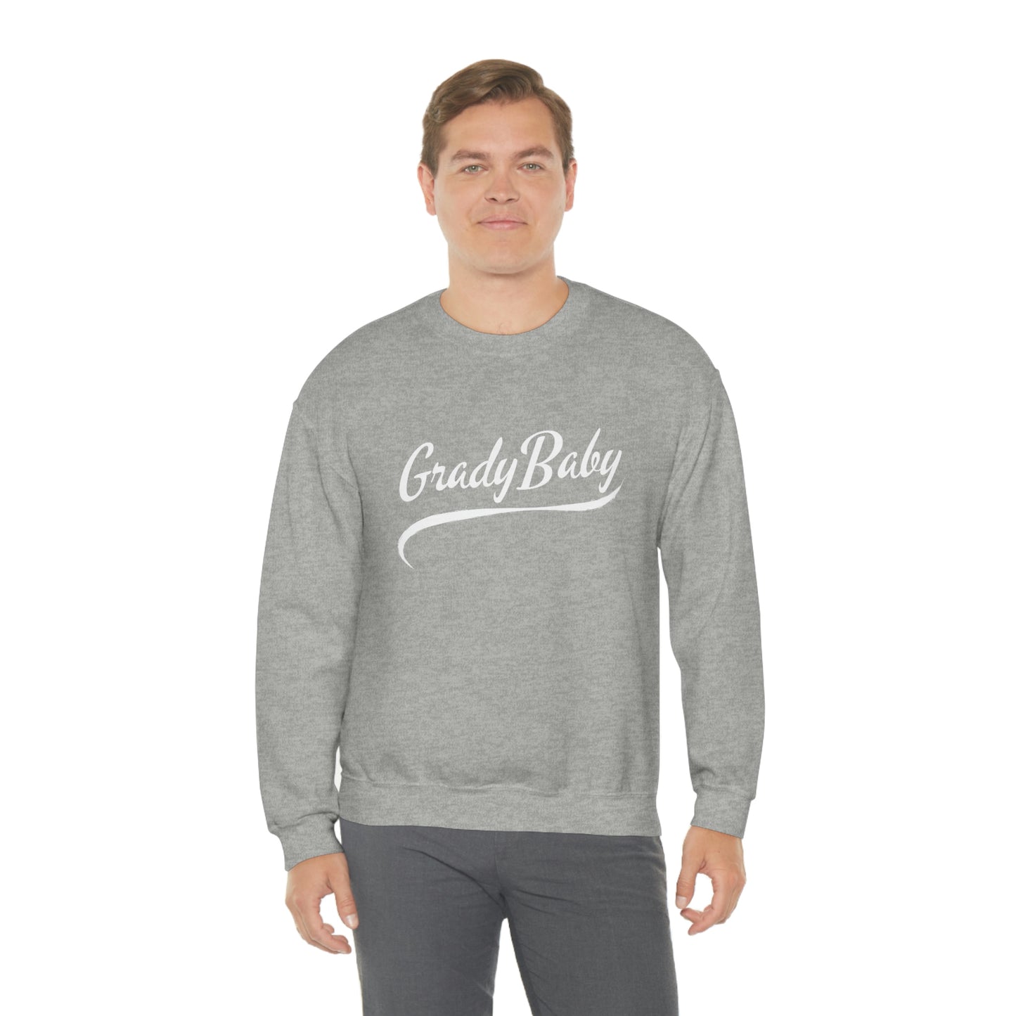 "Grady Baby" White Swoop Lightweight Crewneck Sweatshirt