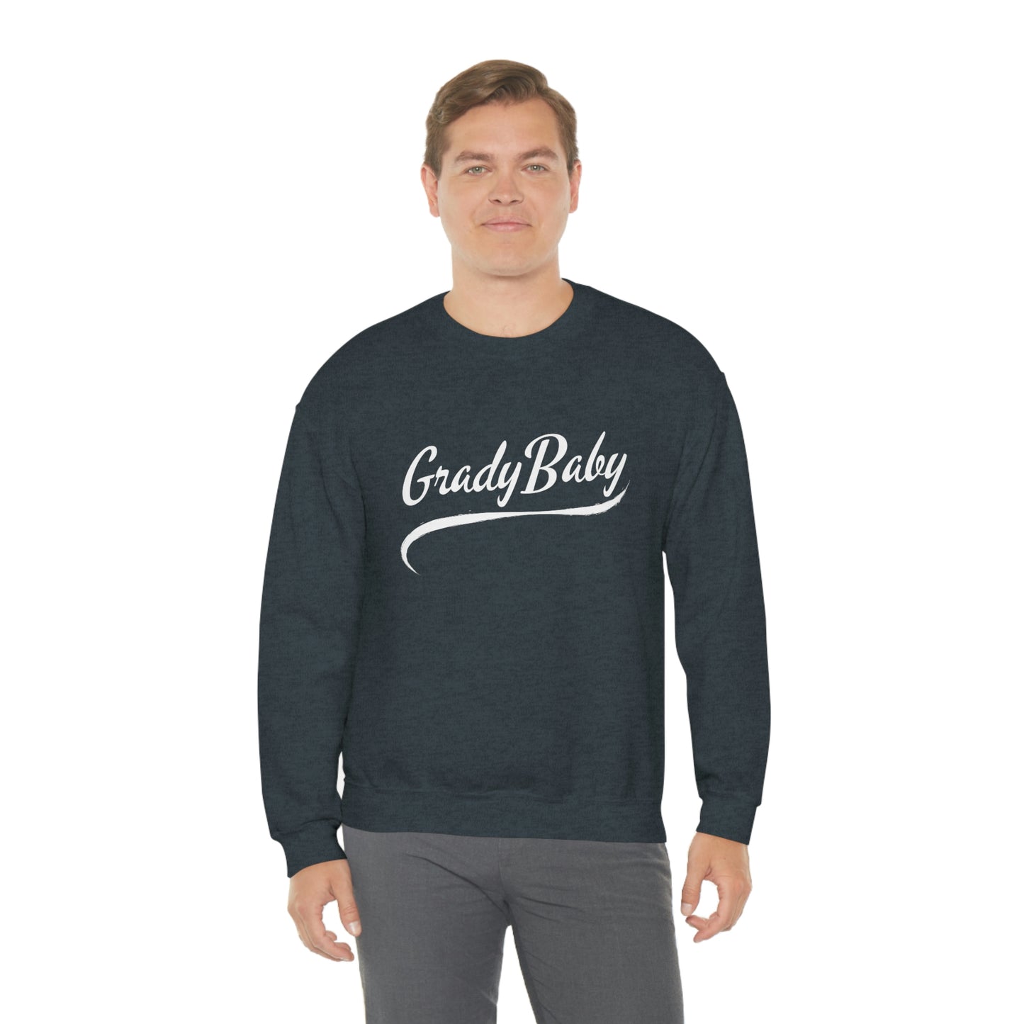 "Grady Baby" White Swoop Lightweight Crewneck Sweatshirt