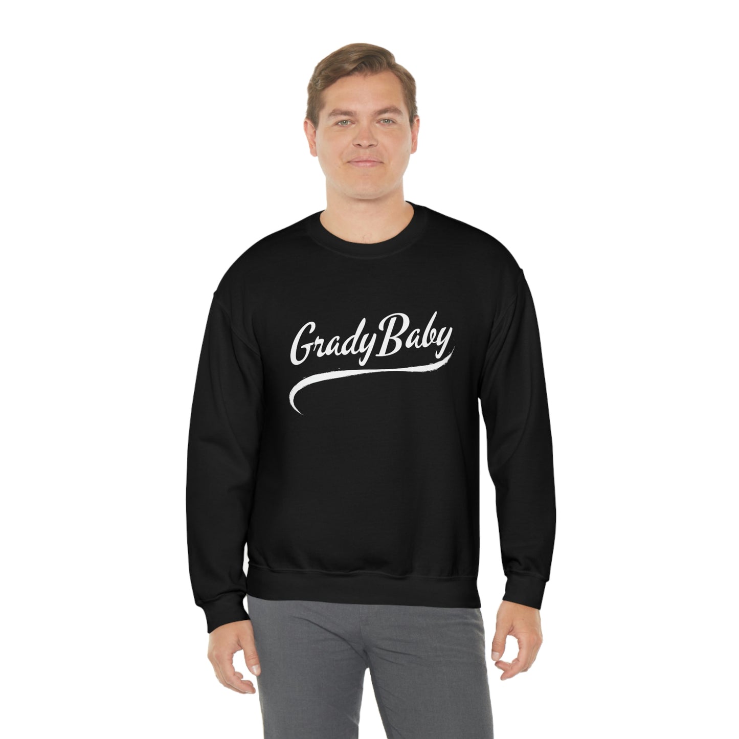 "Grady Baby" White Swoop Lightweight Crewneck Sweatshirt