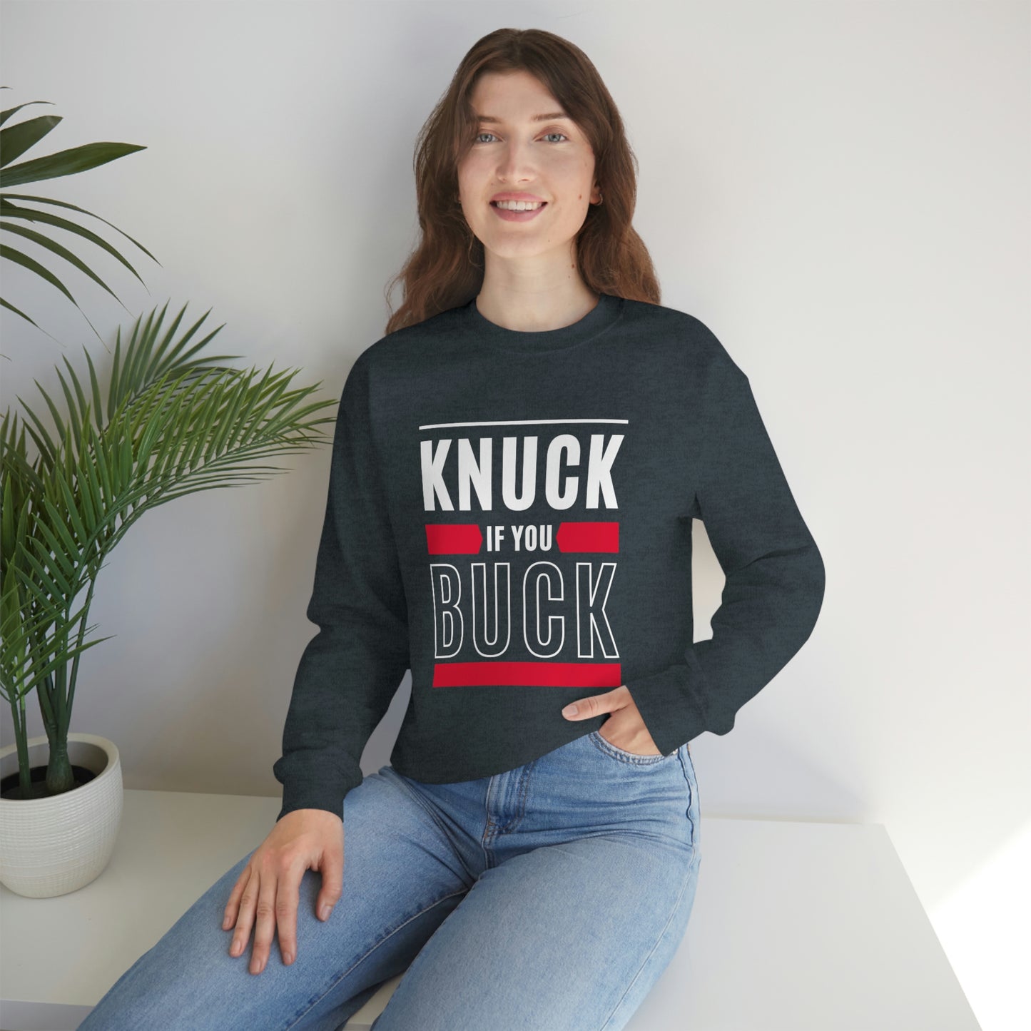 "Knuck If You Buck" Lightweight Crewneck Sweatshirt