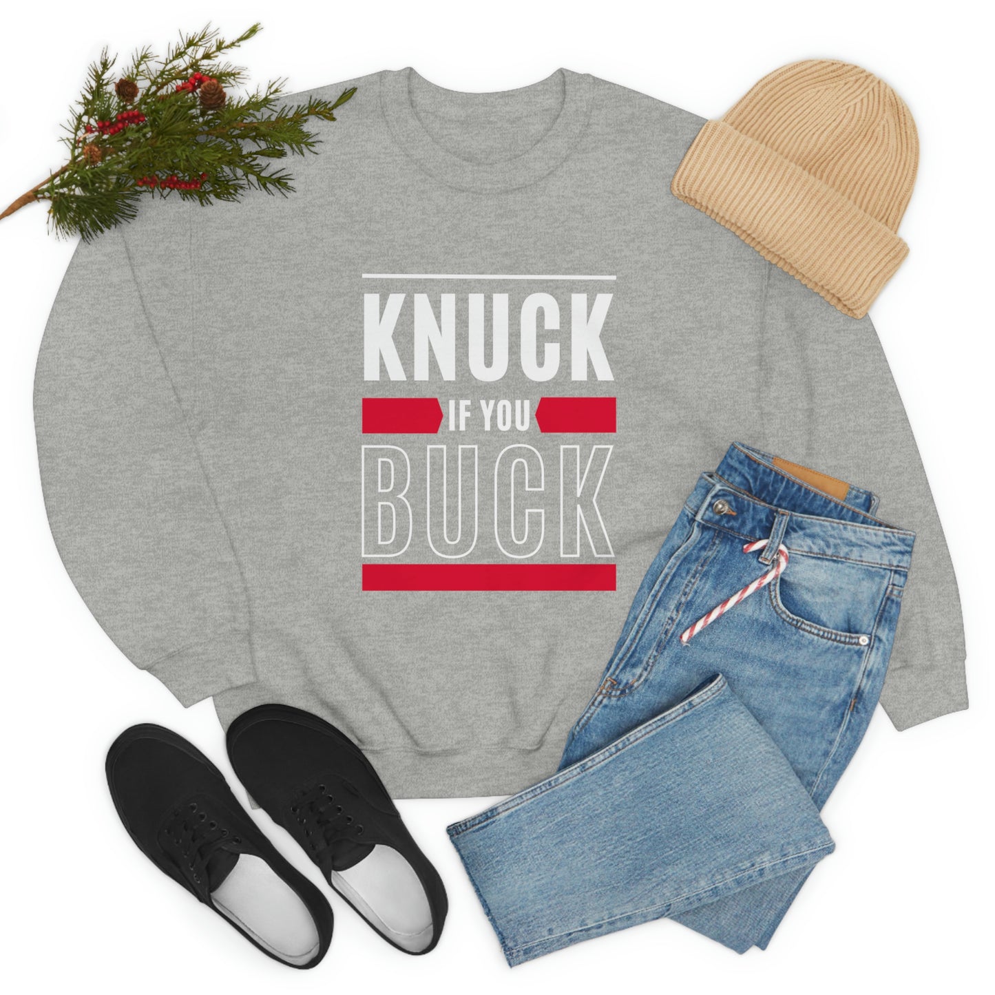 "Knuck If You Buck" Lightweight Crewneck Sweatshirt